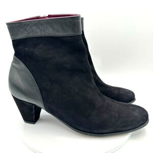 Arche Ankle‎ Boots Womens EU 37 Black Suede Leather Quiet Luxury Comfort Capsule